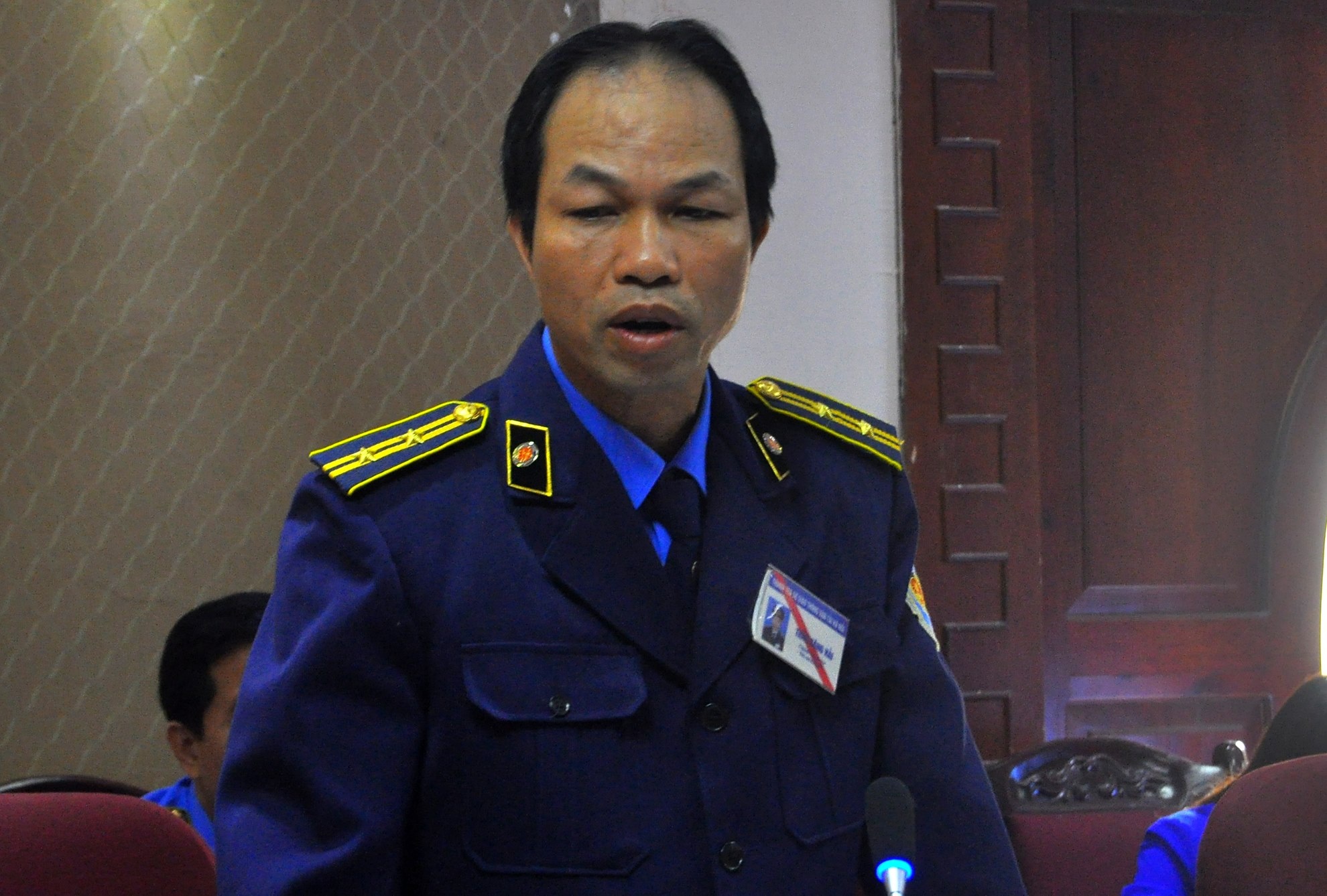 Ông Trần Đăng Hải - Chánh Thanh tra Sở GTVT phát biểu trong cuộc họp. Ảnh: Hoàn Nguyễn.