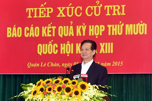 Thu tuong tiep xuc cu tri TP Hai Phong hinh anh