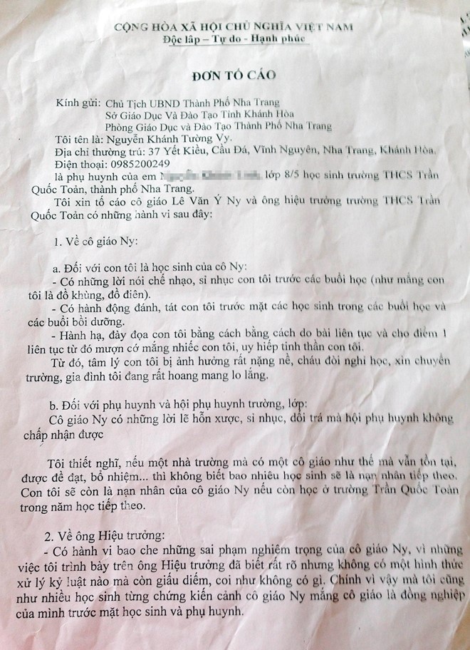 Nu sinh bi si nhuc xin chuyen truong anh 1