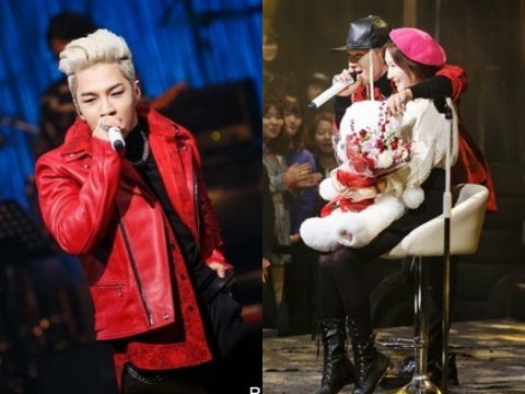 Taeyang tang qua Noel va om co fan nu tren san khau hinh anh