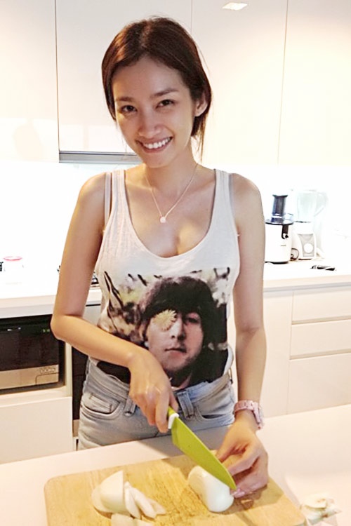 Nấu ăn chính là sở thích của Trúc Diễm.