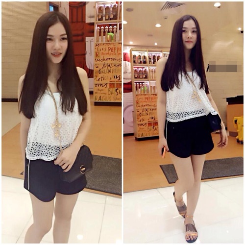 Thu Thủy cũng lựa chọn đôi sandal đế bệt để tiện việc đi lại.