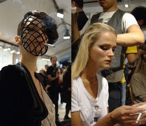 Nhiều người mẫu phải tìm đến thuốc lá để giải tỏa những căng thẳng và mệt nhọc.