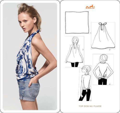 Một kiểu áo yếm khoe lưng trần rất dễ thực hiện.