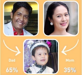 Bé Cà Phê thừa hưởng các nét của bố Đức Thịnh nhiều hơn với 65% còn lại 35% là giống mẹ Thanh Thúy.