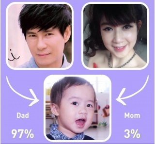 Trong khi đó anh trai Rio lại giống bố Lý Hải tuyệt đối đến 97%.