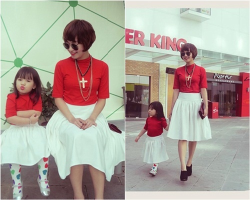 Hai màu trắng và đỏ được phối vô cùng ăn nhập với nhau.