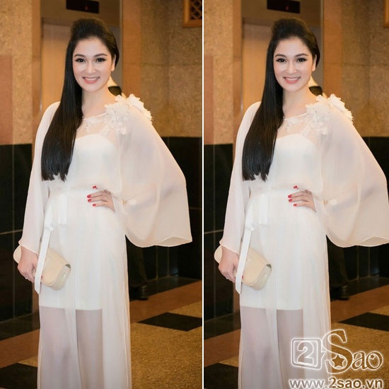 Sau một thời gian vắng bóng, Hoa hậu Nguyễn Thị Huyền trở lại đầy rạng rỡ khi cô chọn cho mình chiếc váy trắng voan sang trọng kết hợp mái tóc thẳng mượt mà, trông cô rất quý phái và trẻ trung hơn nhiều so với trước.