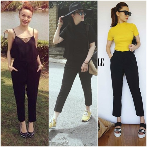 Quần suông ngắn trên mắt cá chân cá tính và phong cách.