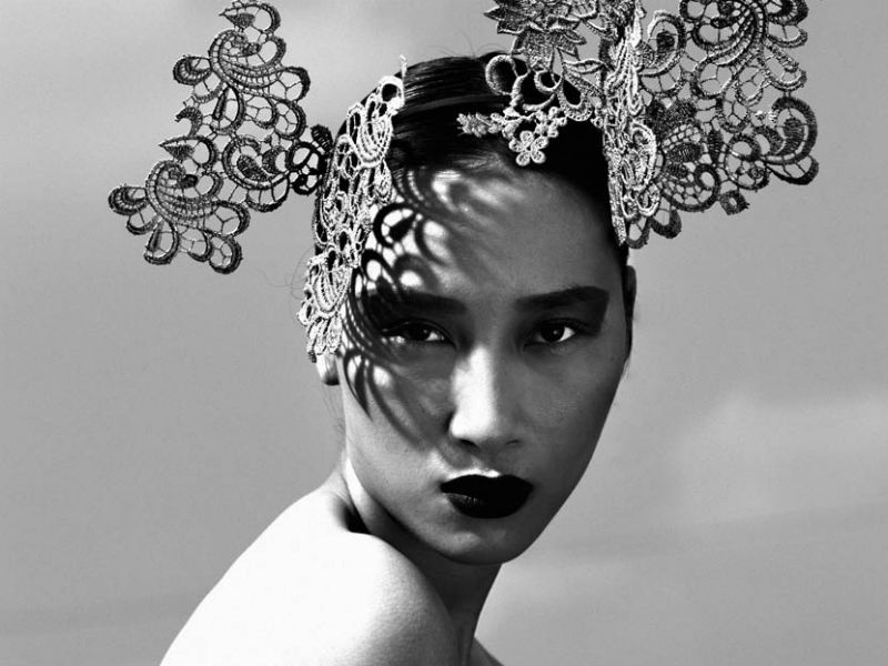 Trang Khieu vai tran, dep ma mi voi non haute couture hinh anh