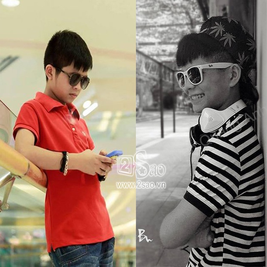 Vẻ “ngầu đừng hỏi” của cậu bé khi đeo thêm kính râm.