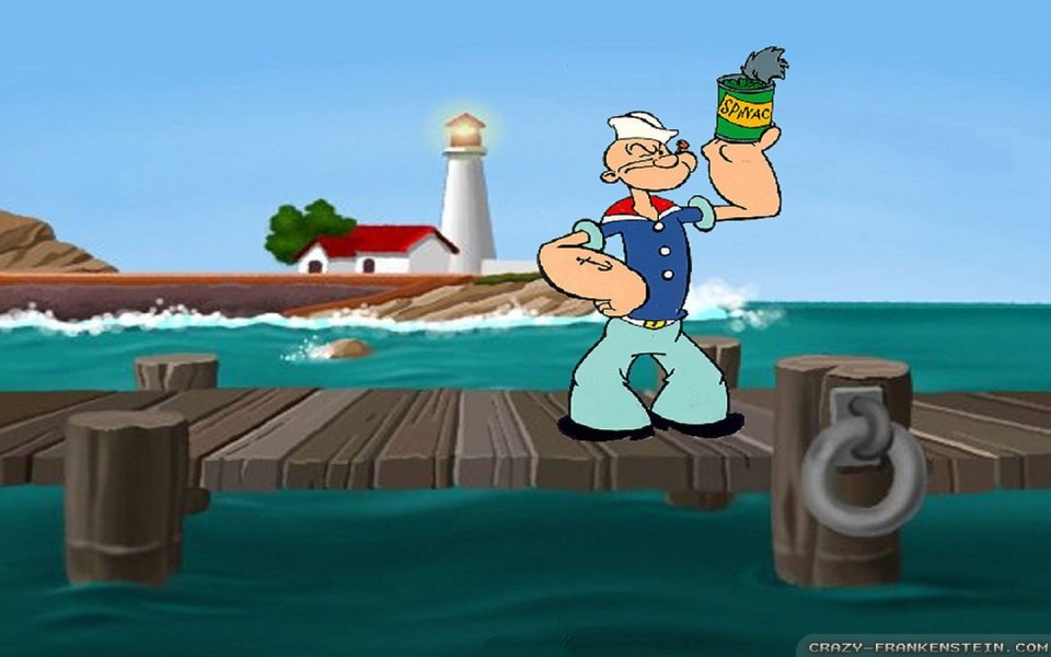 Popeye: Bộ phim hoạt hình vui nhộn này kể về cuộc hành trình chinh phục cô nàng Oliver gầy như con mắm với đôi chân cà kheo của chàng thủy thủ Popeye. Trở ngại lớn nhất đối với Popeye là anh chàng to béo, ngốc nghếch Bluto. Phải nhờ vào rau 