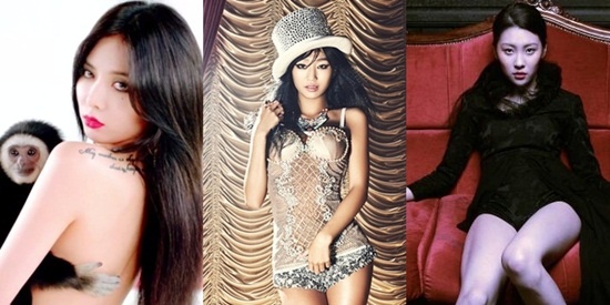 Hyuna, Hyorin, Sunmi.