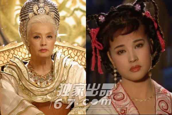 Tạo hình lúc trẻ và khi về già của Lưu Hiểu Khánh trong bộ phim Võ Tắc Thiên 1995.