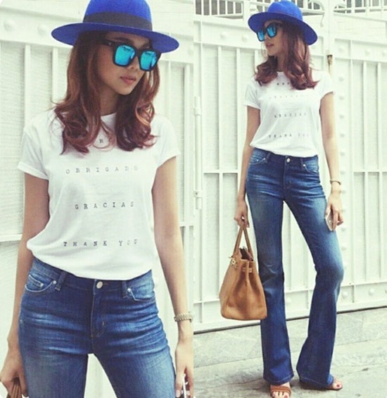 hữu đôi chân dài miên man, Thanh Hằng hoàn toàn tự tin khi diện những chiếc quần ống loe chất liệu jeans hay vải trong các sự kiện lớn nhỏ...