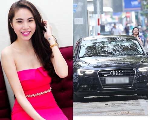 Thuy Tien lai xe cu di du tiec hinh anh