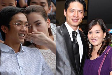 Nhung cap vo chong 'coc cach' ngoai hinh trong showbiz Viet hinh anh