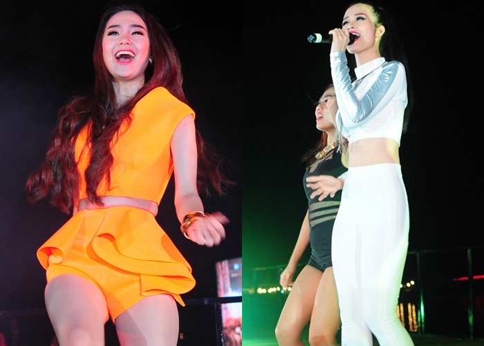 Minh Hang, Dong Nhi nhay boc lua trong dem giao thua hinh anh