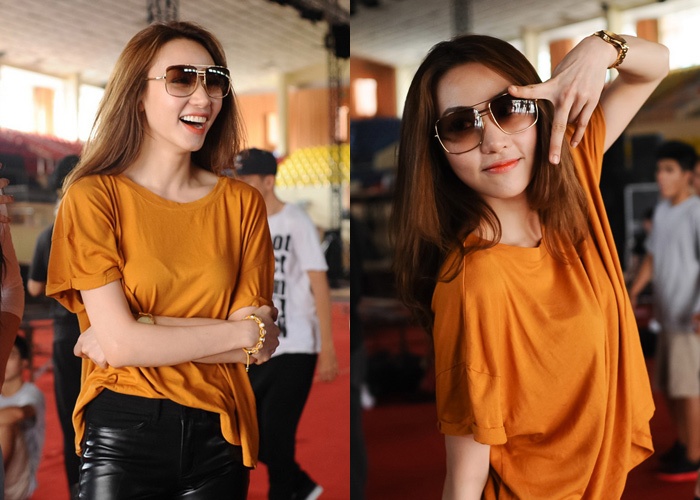 Khoanh khac dang yeu cua Ngan Khanh tren san nhay hinh anh