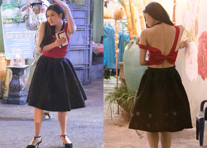 Truong Quynh Anh bi tuot day ao ngay tren pho hinh anh