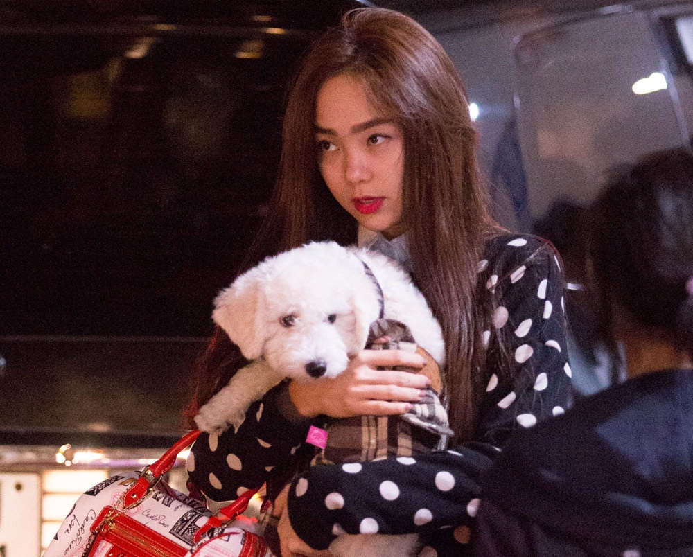 Minh Hang be cun cung ra san bay luc nua dem hinh anh