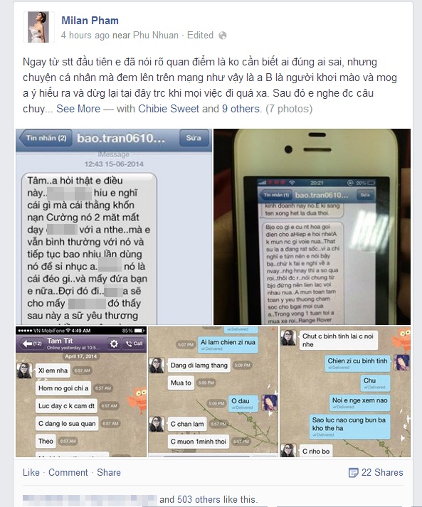 Những chia sẻ của Milan Phạm quanh ồn ào của Tâm Tít và Thế Bảo.