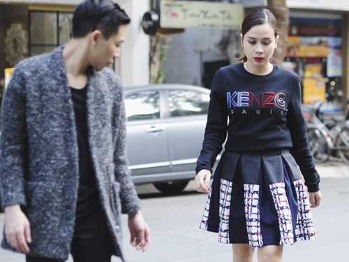 Street style don dong day ca tinh cua Luu Huong Giang hinh anh