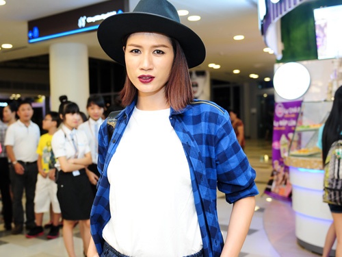 Trang Tran khoe bung bau 3 thang o su kien hinh anh