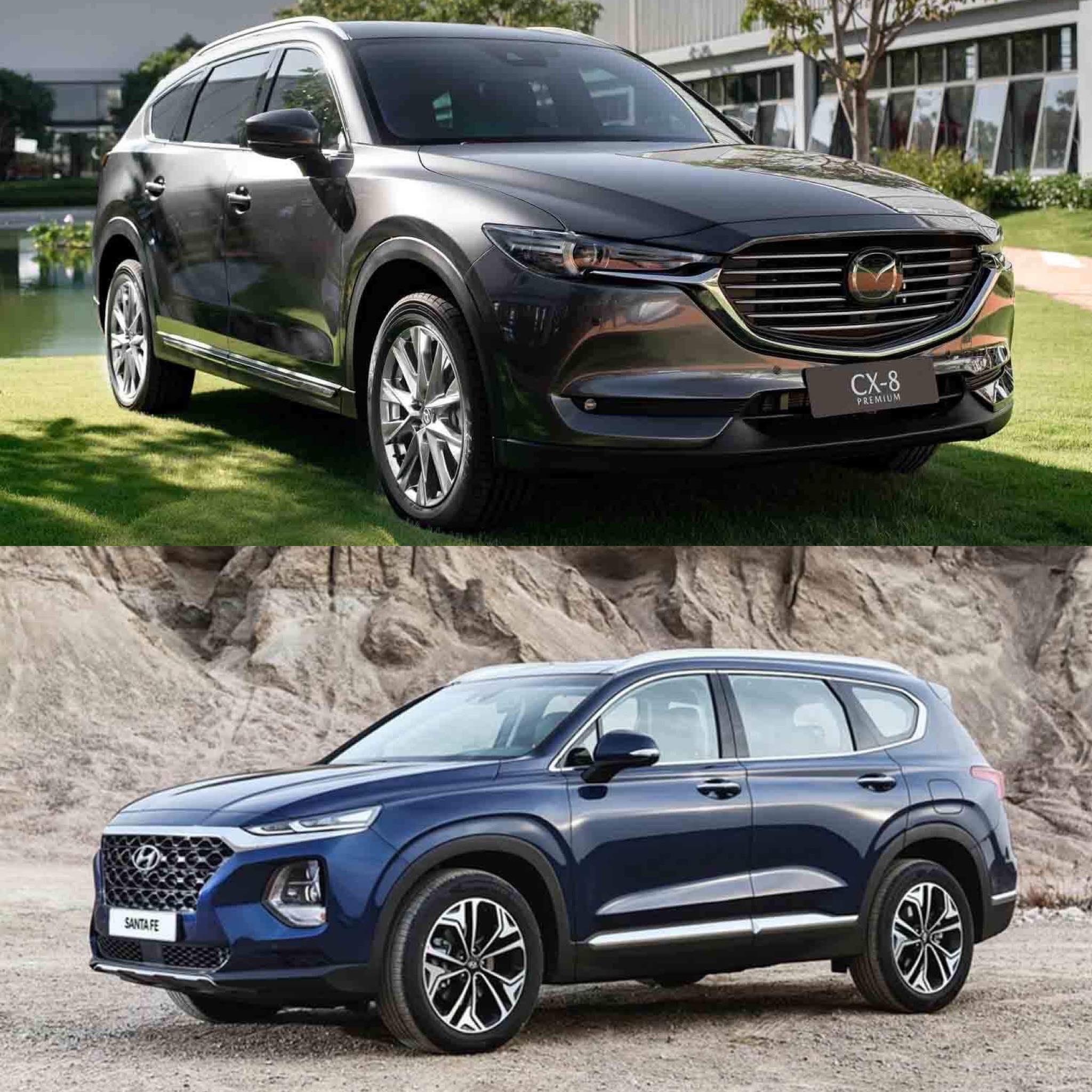 Mazda CX-8 2019 vs Hyundai Santa Fe 2019: Ve hien lanh doi dau ca tinh hinh anh