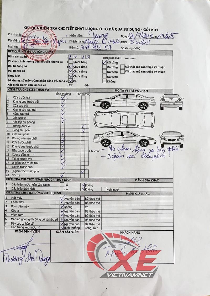 chu y khi mua ban xe cu,  dam dung va va cham khac nhau nhu the nao anh 1