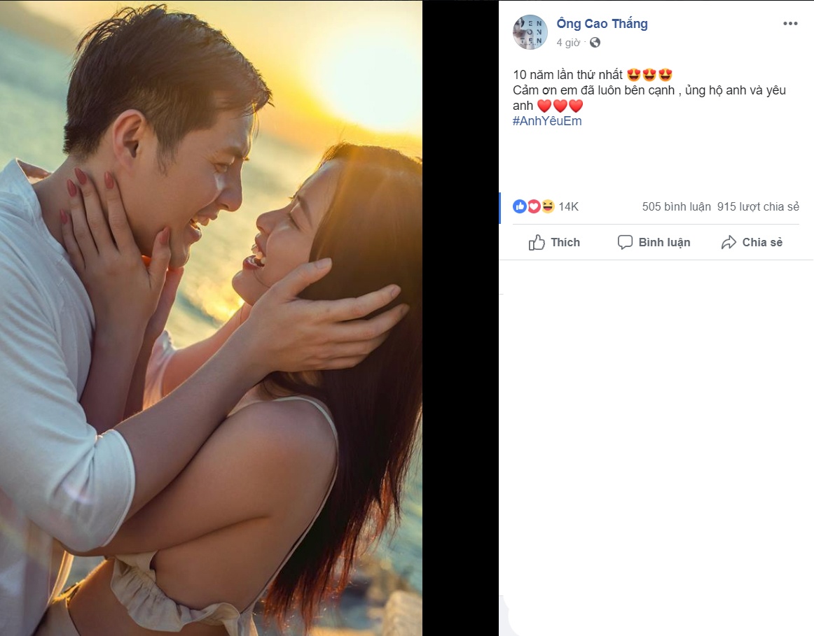 Chang duong 10 nam ben nhau cua Ong Cao Thang va Dong Nhi anh 1