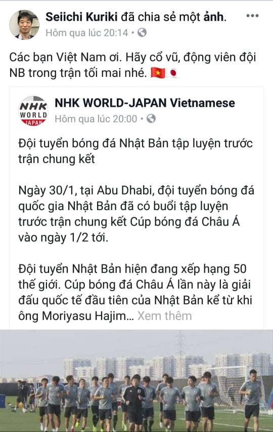 Đạo diễn đài NHK kêu gọi CĐV Việt cổ vũ Nhật Bản ảnh 1 Dao dien dai NHK keu goi CDV Viet co vu Nhat Ban anh 1
