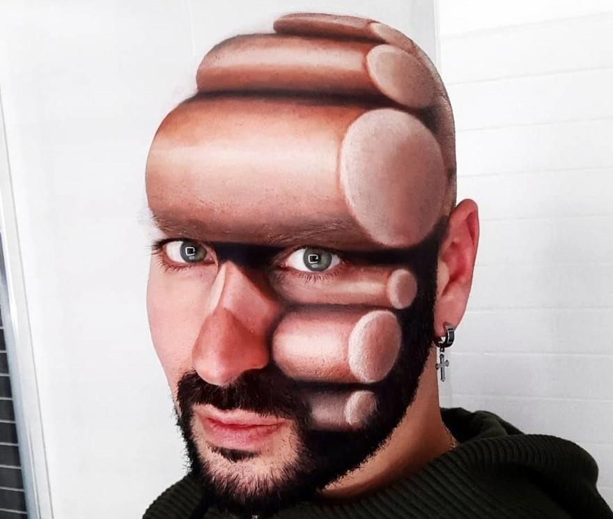 Nghe si Italy va man tao tranh 3D tren guong mat that den kho tin hinh anh