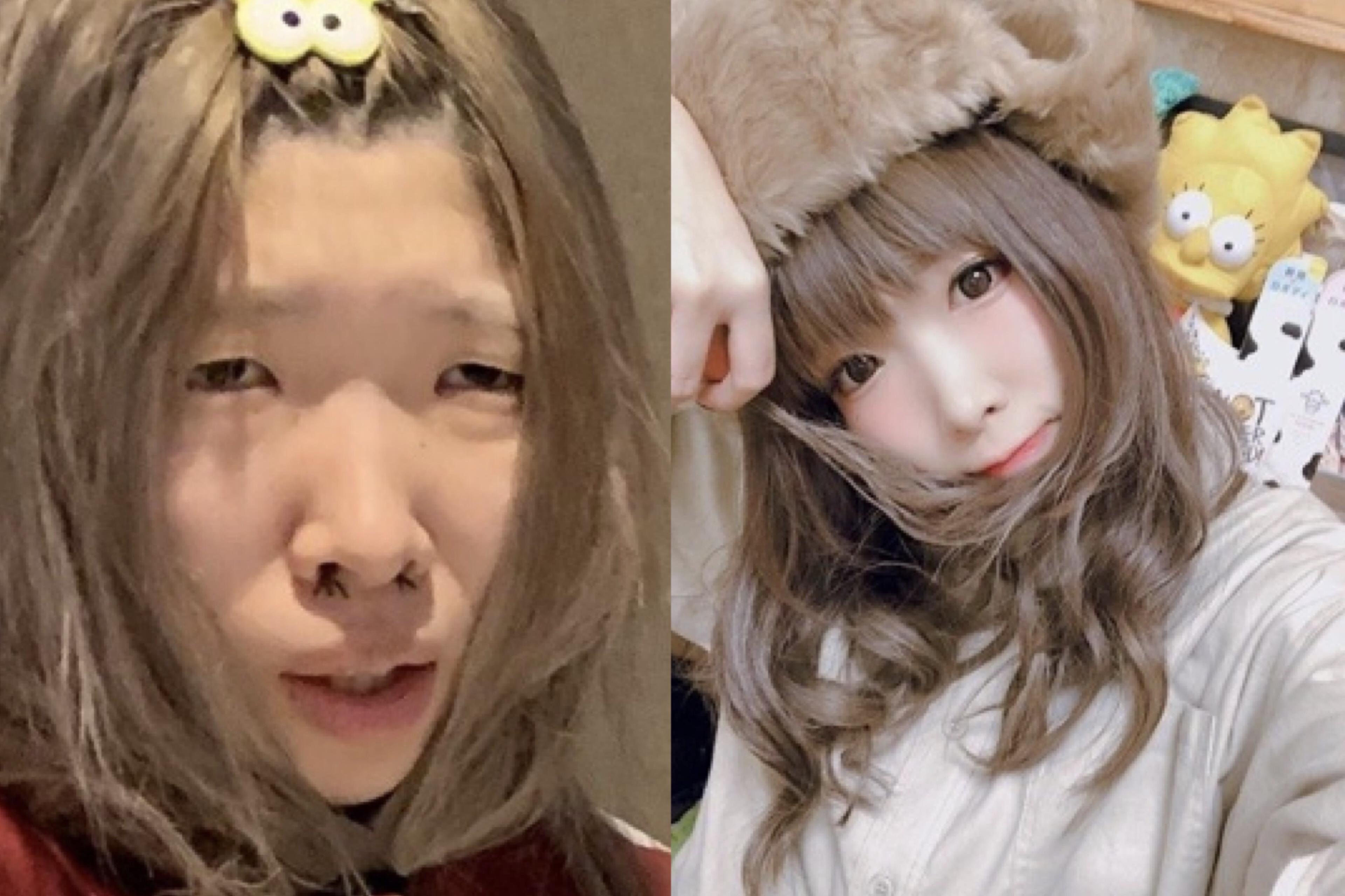 Hot girl Nhat co guong mat truoc va sau trang diem chang lien quan hinh anh