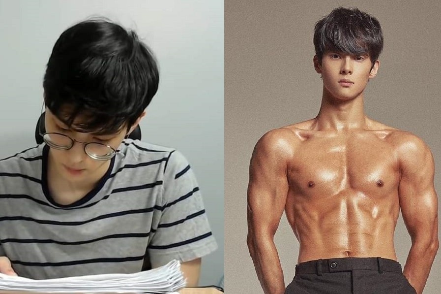 'Hot boy ngoi hoc' Han Quoc gay bat ngo khi khoe than hinh co bap hinh anh