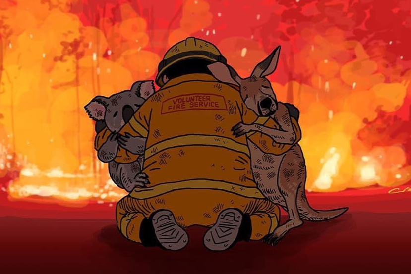 Dan mang ve tranh cau nguyen cho Australia trong tham hoa chay rung hinh anh