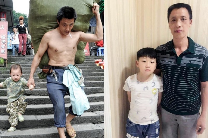 Bo con nguoi boc vac Trung Quoc noi tieng nho 1 buc anh hinh anh