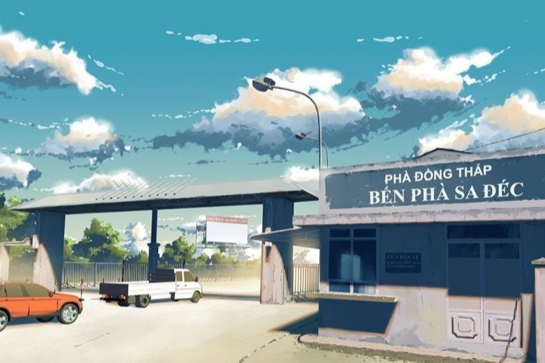 9X ve phong canh Dong Thap 'dep la' theo phong cach anime hinh anh