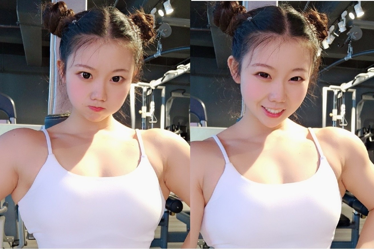 Co gai TQ so huu guong mat bup be, than hinh co bap hinh anh