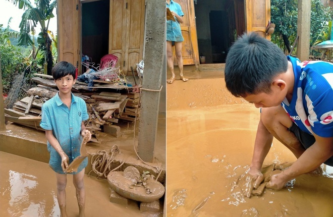 Quyen gop, tang bua an trua cho cac em nho o Quang Tri sau bao lu hinh anh
