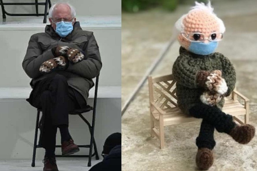 Xuat hien bup be lam theo anh che ong Bernie Sanders hinh anh