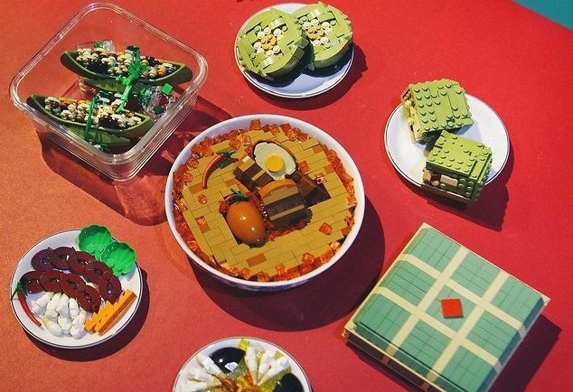 Mam co Tet voi thit kho, canh kho qua bang Lego cua anh chang o TP.HCM hinh anh