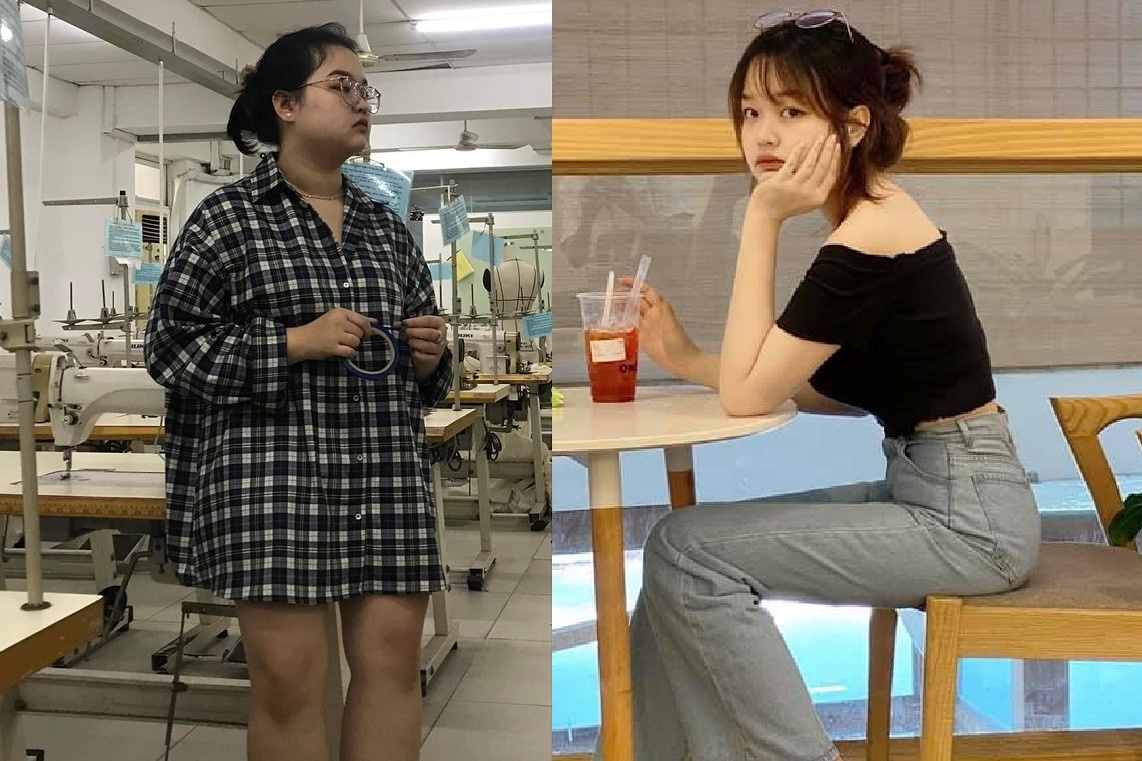 Nu sinh thay doi sau khi giam 32 kg hinh anh