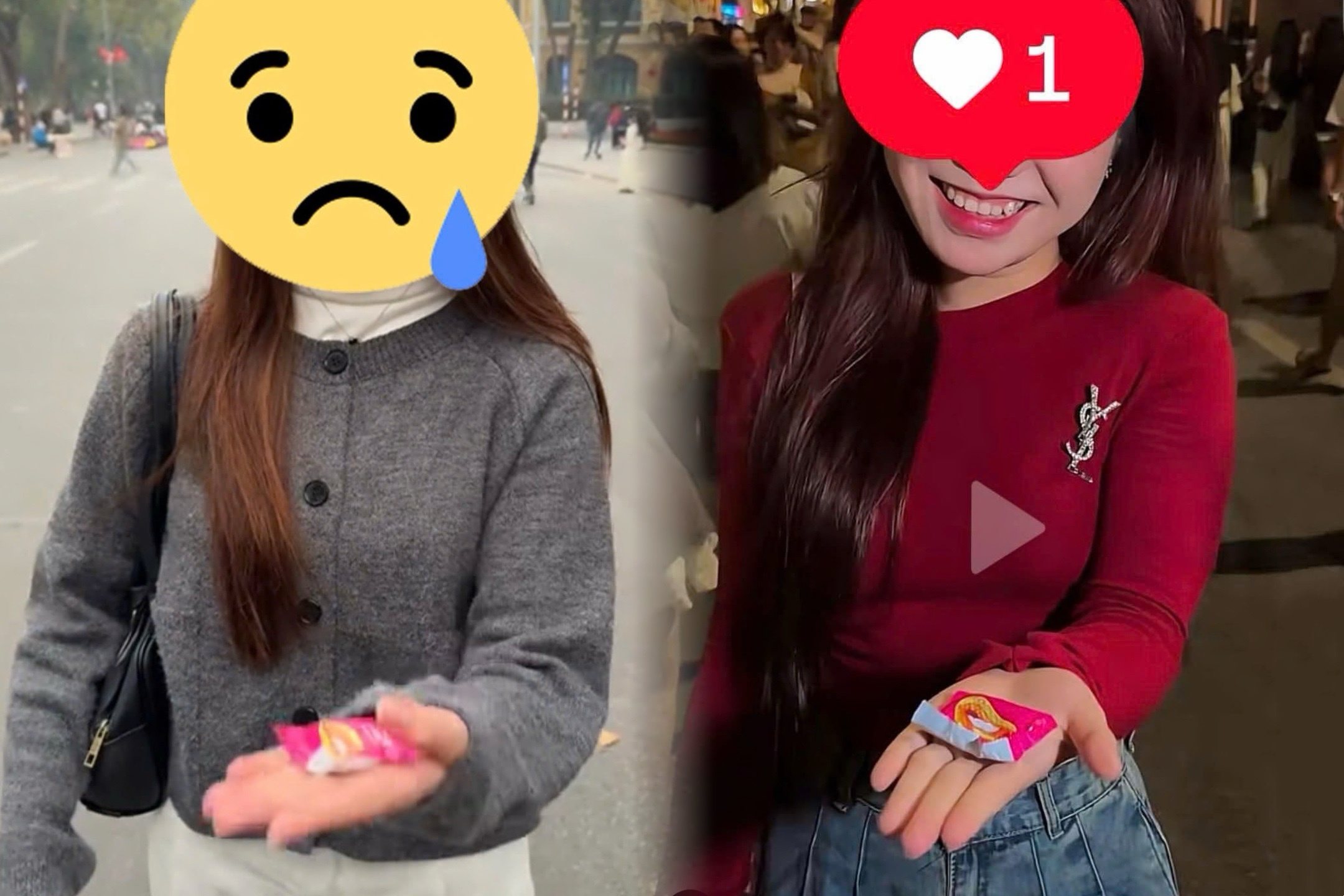 Phong van dao o pho di bo, co gai soc khi bi cat ghep clip tho tuc hinh anh