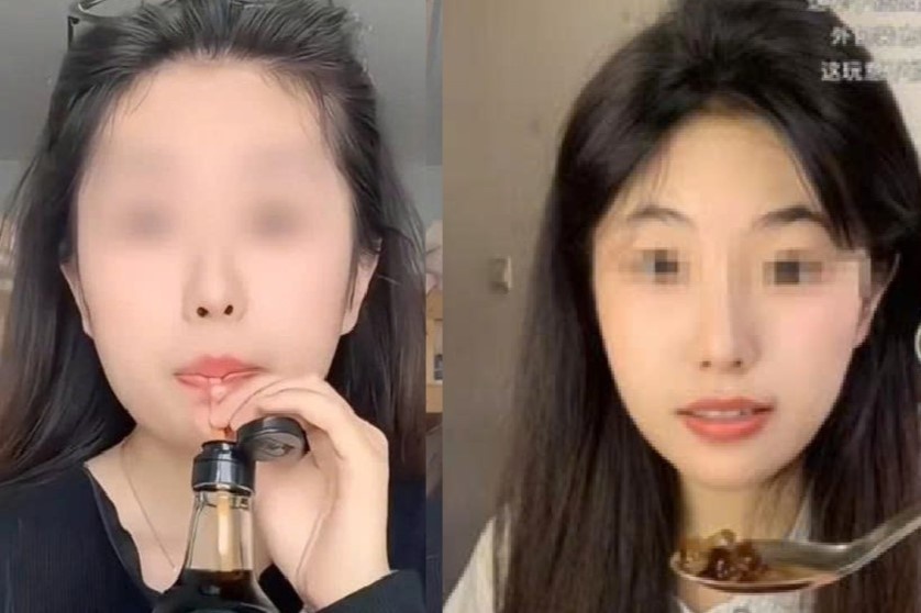 TikToker 'bay mau' vi mukbang mon an gay soc hinh anh