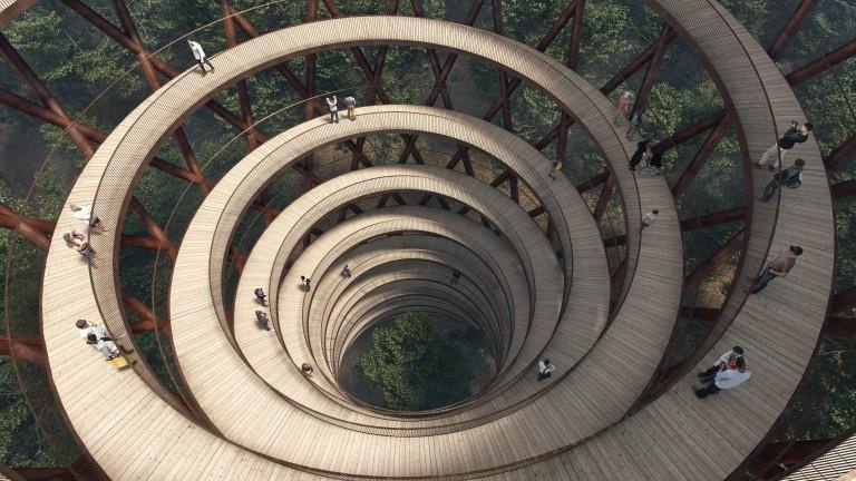 Thap quan sat hinh xoan oc an tuong o Dan Mach hinh anh