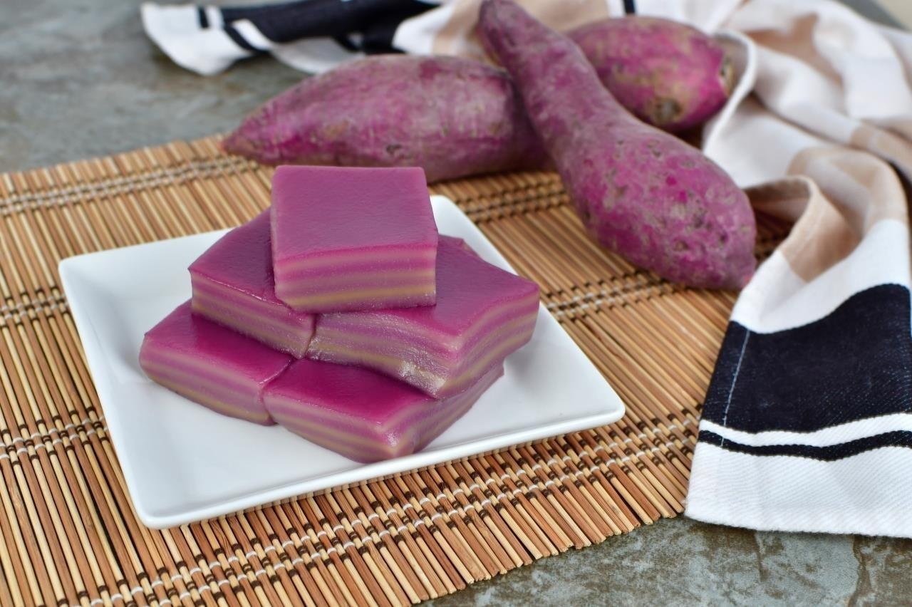 Meo lam banh da lon khoai lang tim chuan Nam Bo hinh anh