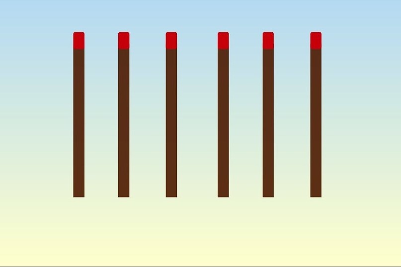 Cau do tao 4 tam giac bang nhau tu 6 que diem hinh anh