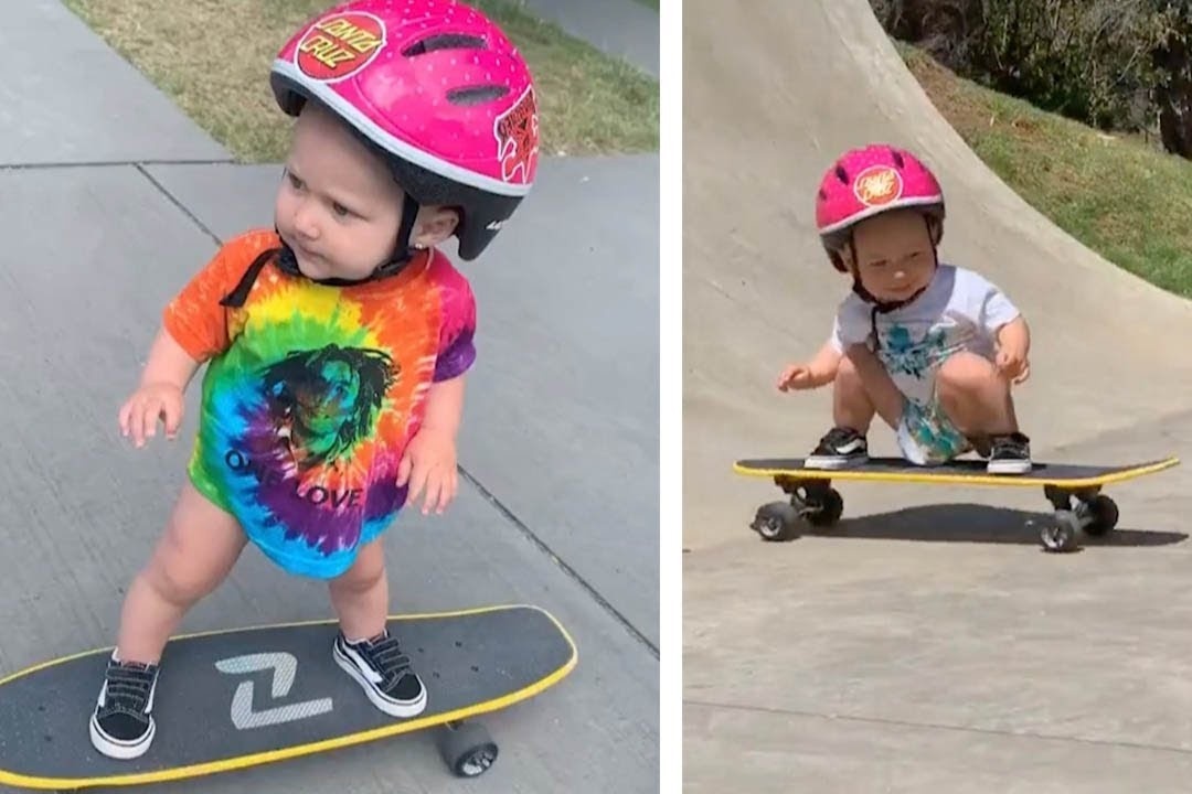 Be 13 thang tuoi truot van dieu luyen hinh anh