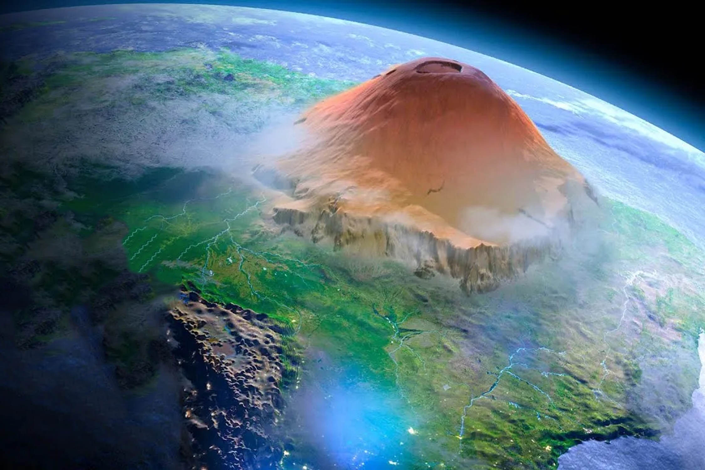 Vien canh dat nui lua tren sao Hoa len Trai Dat hinh anh